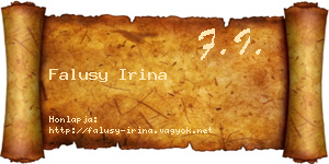 Falusy Irina névjegykártya